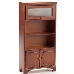 Walnut Dollhouse Miniature 4 Shelf Bookcase