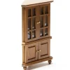 Walnut Dollhouse Miniature Corner Cabinet Hutch