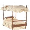 Walnut Dollhouse Miniature Canopy Bed