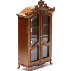 Walnut Dollhouse Miniature Royal Etienne Hutch