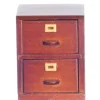Walnut Dollhouse Miniature 2 Drawer File Cabinet