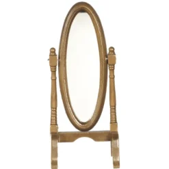Walnut Dollhouse Miniature Cheval Mirror