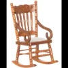 Walnut Dollhouse Miniature Rocking Chair