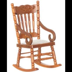 Walnut Dollhouse Miniature Rocking Chair