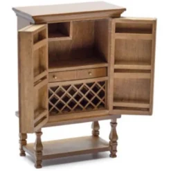 Walnut Dollhouse Miniature Chateauroux Bar Cabinet