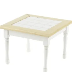 White & Oak Dollhouse Miniature Table