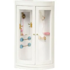 White Dollhouse Miniature Corner Shower Stall
