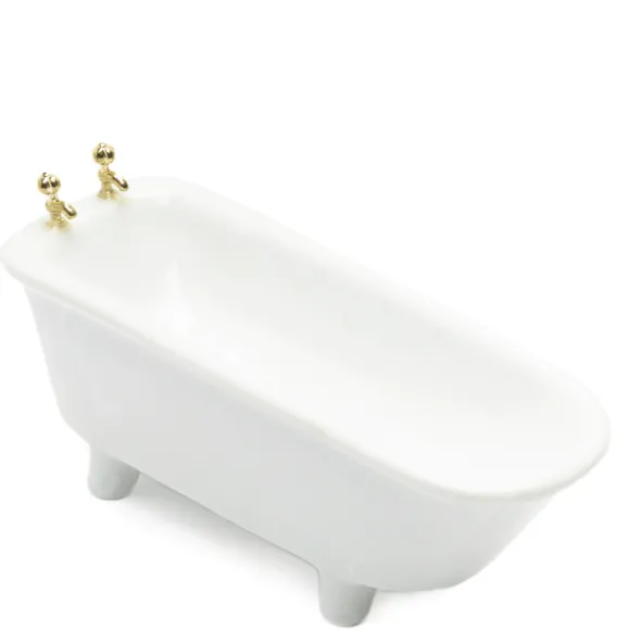 White Dollhouse Miniature Bath Tub