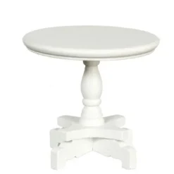 White Dollhouse Miniature End Table