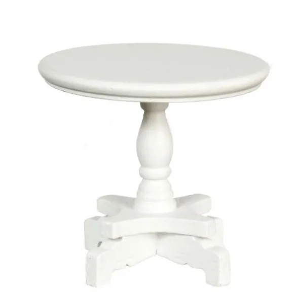 White Dollhouse Miniature End Table