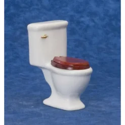 White Dollhouse Miniature Toilet