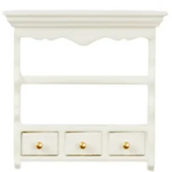 White Dollhouse Miniature Kitchen Shelf