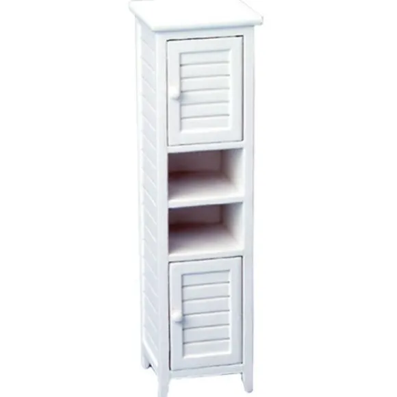 White Dollhouse Miniature Bath Cabinet