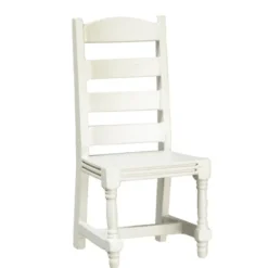 White Dollhouse Miniature Ladderback Chair