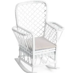 White Dollhouse Miniature Magazine Rocker