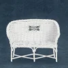 White Dollhouse Miniature Rattan Couch
