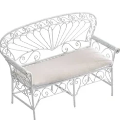 White Dollhouse Miniature Patio Settee