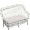 White Dollhouse Miniature Patio Couch