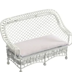 White Dollhouse Miniature Patio Couch