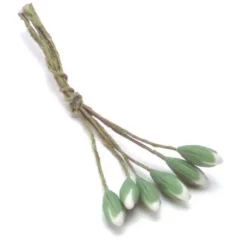 White Dollhouse Miniature Closed Water Lily Bundle