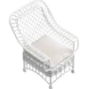 White Dollhouse Miniature Patio Chair