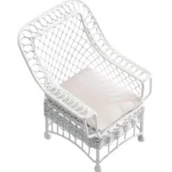 White Dollhouse Miniature Patio Chair