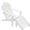 White Dollhouse Miniature Adirondack Chair & Ottoman