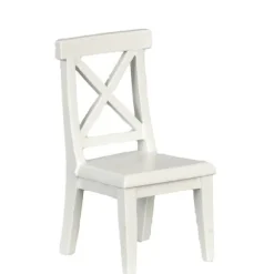 White Dollhouse Miniature Cross Buck Chair
