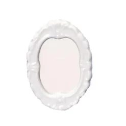 White Dollhouse Miniature Bathroom Mirror