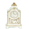 White Dollhouse Miniature Mantle Clock