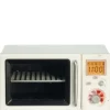White Dollhouse Miniature Microwave with Working Light