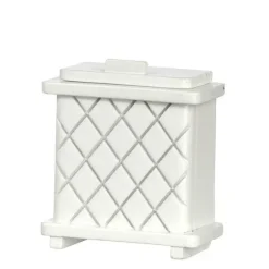 White Dollhouse Miniature Clothes Hamper