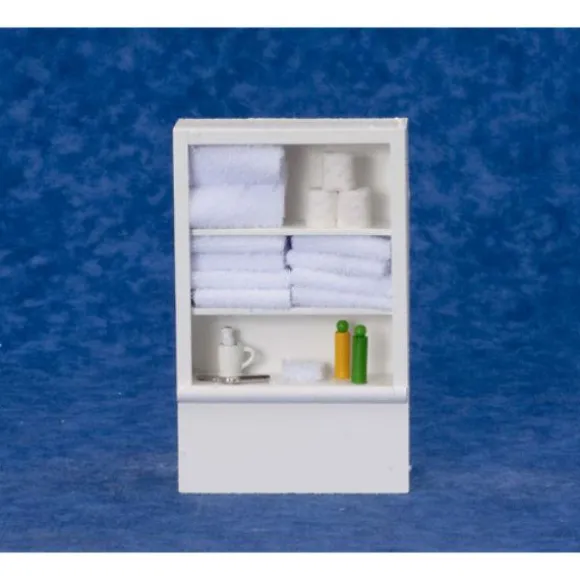 White Dollhouse Miniature Bath Closet