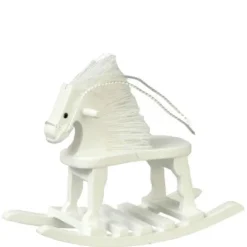 White Dollhouse Miniature Rocking Horse