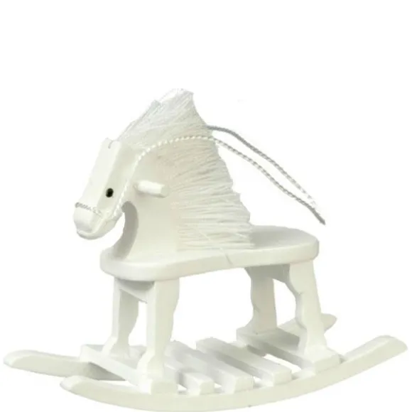 White Dollhouse Miniature Rocking Horse