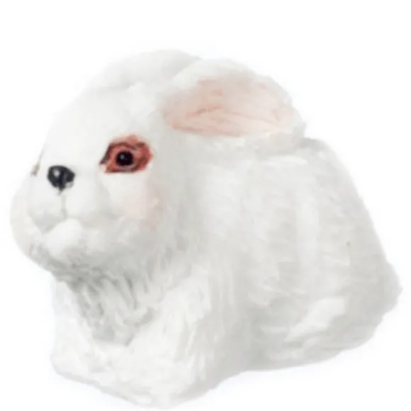 White Dollhouse Miniature Rabbit