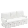 White Dollhouse Miniature Ruffle Sofa
