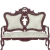 White Fabric Dollhouse Miniature Victorian Sofa