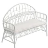 White Metal Dollhouse Miniature Patio Bench