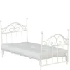 White Metal Dollhouse Miniature Twin Bed
