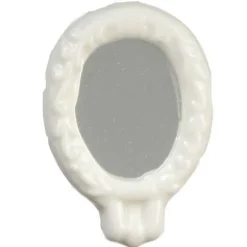 White Porcelain Dollhouse Miniature Wall Mirror