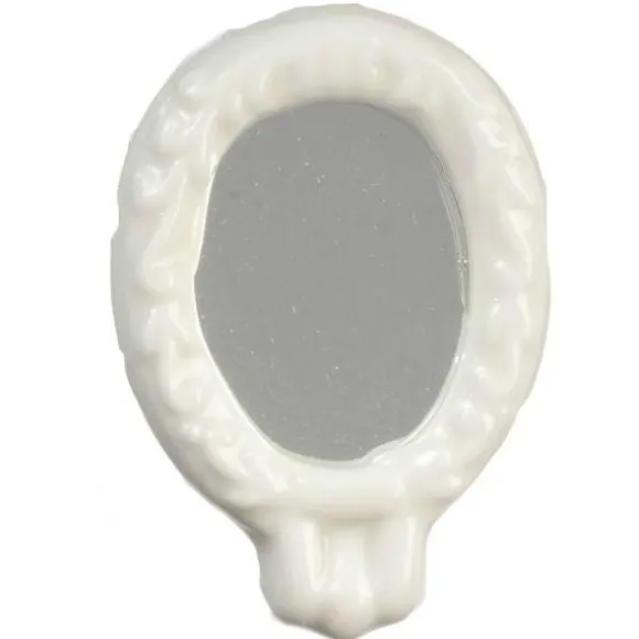 White Porcelain Dollhouse Miniature Wall Mirror