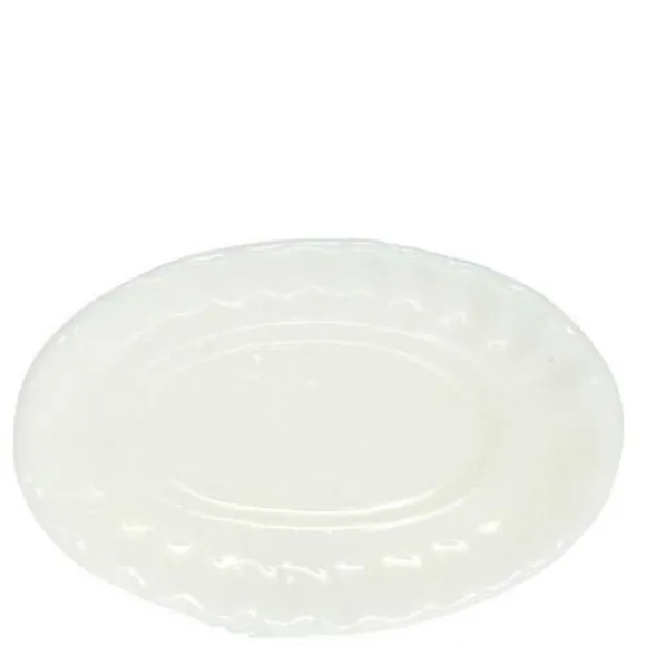 White Porcelain Dollhouse Miniature Serving Plate