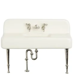 White Porcelain Dollhouse Miniature Kitchen Sink