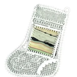 White Wire Dollhouse Miniature Christmas Stocking Frame