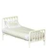 White Wire Dollhouse Miniature Twin Bed