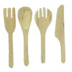 Wood Dollhouse Miniature Kitchen Utensil Set