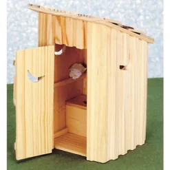 Wood Dollhouse Miniature Outhouse
