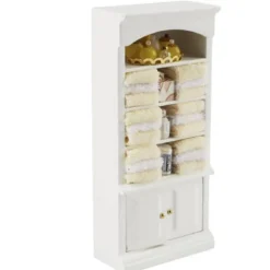 Yellow & White Dollhouse Miniature Bathroom Cupboard